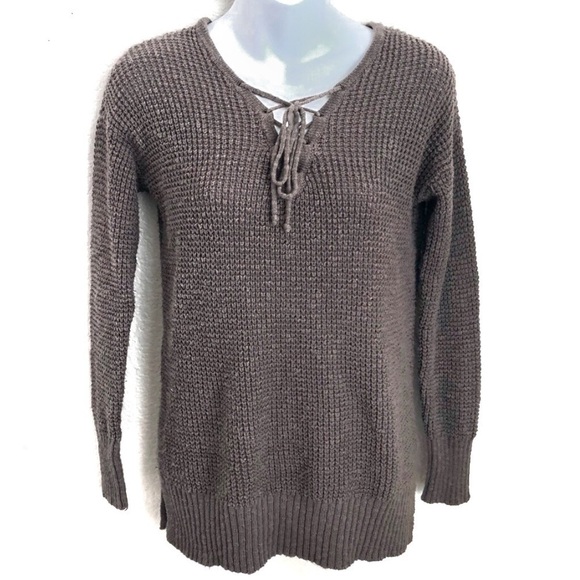 American Eagle Outfitters Sweaters - American Eagle Strappy Front Long Sleeve Sweater
